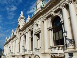 Side view of the casino facade in Monaco