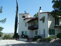white house on hill in old spanish style