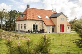 modern village house on sand dune