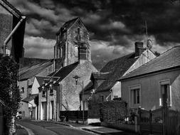 old town at cloudy day, france, saint-laurent-nouan