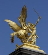 Golden statue in Paris