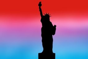 silhouette of the Statue of Liberty in the United States