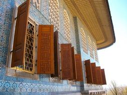 colorful tile facade, fragment, turkey, istanbul