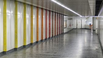 empty hallway in station, austria, vienna