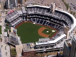 aerial view of petco ball park stadium, usa, california, san diego