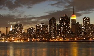 night skyline of midtown, usa, manhattan, nyc