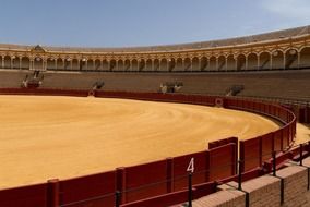 interior of Plaza de los toros, bullfight arena in spain, seville