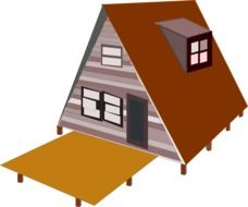 modern village house on poles, illustration