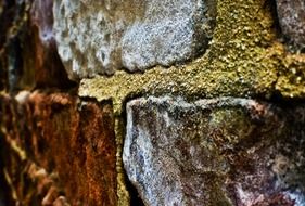 surface of old sandstone wall, macro