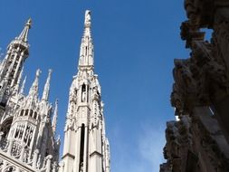 bottom View of the wall of the cathedral in Milan