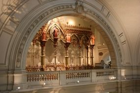 medieval altar in victoria and albert museum, uk, england, london