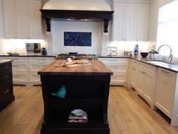 bread on table in modern kitchen