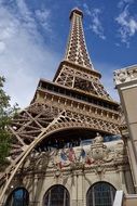 low angle view of the eiffel tower at casino, usa, nevada, las vegas