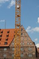 construction crane near the old building in ulm