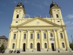 debrecen hungary church yellow