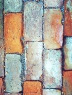 colorful brick wall close up