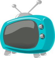vintage blue tv set, illustration