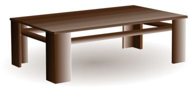 simple wooden table, illustration