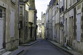 empty alley in old city, france, poitiers