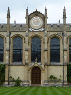 facade of oxford college, fragment, uk, england