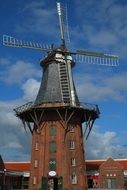 windmill on tower, germany, east frisia