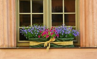beautiful floral decoration on window sill