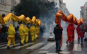 celebration of Chinese New Year on the streets, france, Paris