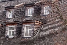 wooden roof with windows