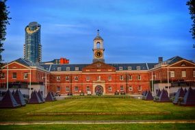 historical Building at evening, uk, Portsmouth, Gunwharf Quays