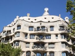 Casa Mila building by gaudi, fragment, spain, barcelona