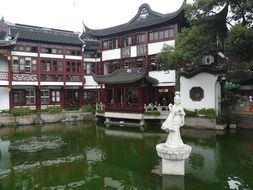 Pavilion at pond in Yuyuan Garden, china, shanghai