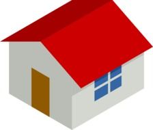 cartoon suburban house, icon