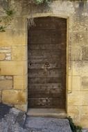 Wooden door at entrance of a building