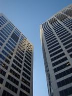 Bottom view of high-rise buildings