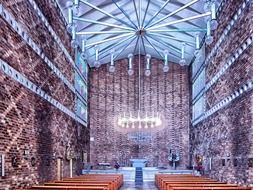 modern church interior, germany, berlin, St.-Albertus-Magnus-Kirche