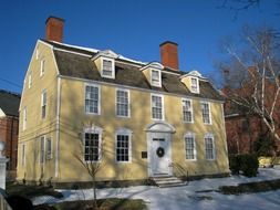 john paul jones house, now museum, at winter, usa, New Hampshire, portsmouth