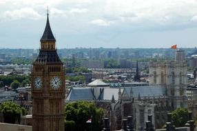 top of big ben tower at cityscape, uk, england, london