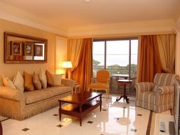 interior of living room with stylish furniture