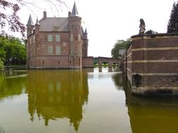 picturesque castle on a lake in the netherlands