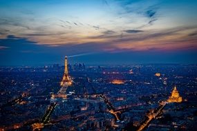 romantic eiffel tower at night