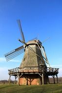 building old windmill day view