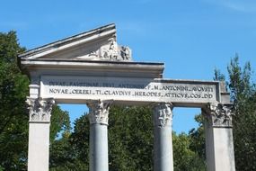 monument in villa Borghese in Rome