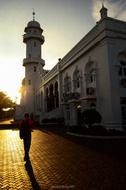 mosque with minaret at sunset, Indonesia, banda aceh