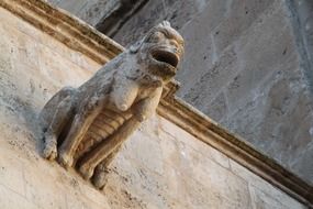 female mythical creature, gargoyle on facade, spain, palma de mallorca