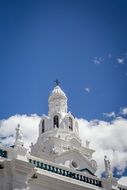 bell tower of Metropolitan Cathedral at sky, ecuador, Quito