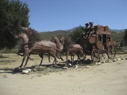 Sculpture horse carriage