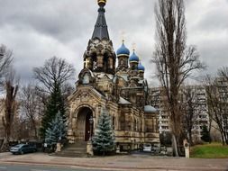 St. Simeon of the Wonderful Mountain russian orthodox Church at winter, germany, dresden