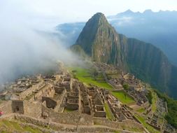 panoramic view of the city of Machu Picchu in the Andes