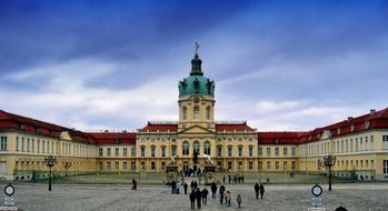 people on front yard of charlottenburg palace, germany, berlin