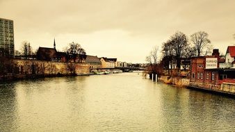 buldings at fulda river, germany, kassel